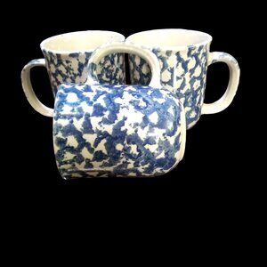 Vintage Folk Craft  Coffee Mugs by Tienshan, Farmhouse Decor, Country Kitchen